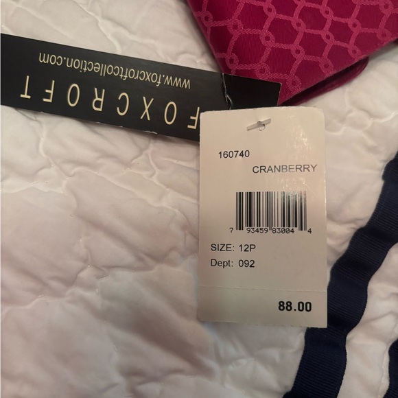 Foxcroft button front blouse no iron size 12P cranberry color NEW - Picture 6 of 7